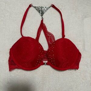 Y2K Sexy Bedazzled Red Lace Bra